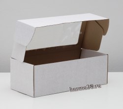 Коробка подарочная с окошком белая 16 х 35 х 12 см арт. 4145843