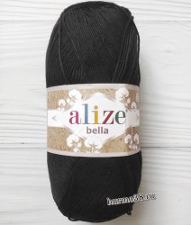 Пряжа Ализе Белла 100 (Alize Bella 100) 60 чёрный