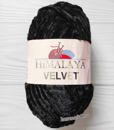 Пряжа Гималая Вельвет (Himalaya Velvet) 90011 чёрный