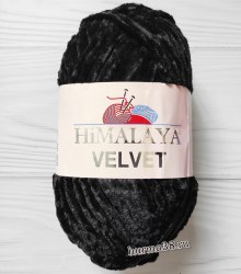 Пряжа Гималая Вельвет (Himalaya Velvet) 90011 чёрный