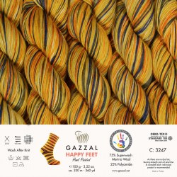 Пряжа Газзал Хэппи Фит (Gazzal Happy Feet) 3247