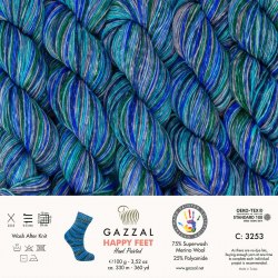 Пряжа Газзал Хэппи Фит (Gazzal Happy Feet) 3253