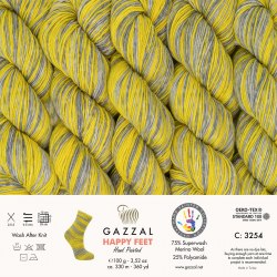 Пряжа Газзал Хэппи Фит (Gazzal Happy Feet) 3254