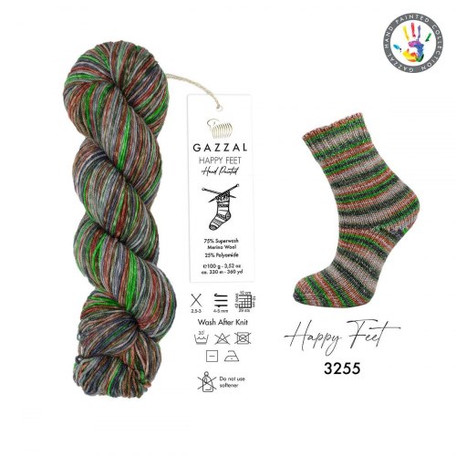 Пряжа Газзал Хэппи Фит (Gazzal Happy Feet) 3255