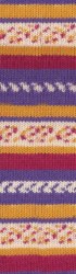 Пряжа Ализе Супервош (Alize Superwash) 7655 рубин/фиолетовый/жёлтый