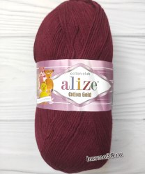 Пряжа Ализе Коттон Голд (Alize Cotton Gold) 57 винный