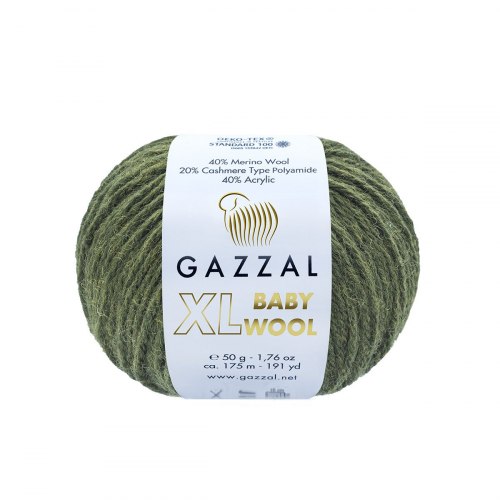 Пряжа Газзал Бейби Вул XL (Gazzal Baby Wool XL) 840XL хаки