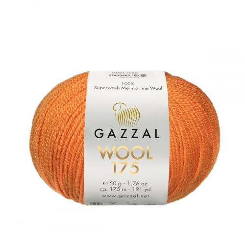 Пряжа Газзал Вул 175 (Gazzal Wool 175) 316 темно-оранжевый