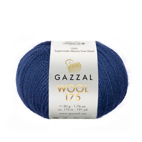 Пряжа Газзал Вул 175 (Gazzal Wool 175) 327 тёмно-синий