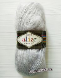 Пряжа Ализе Мохер Классик Нью (Alize Mohair Classic New) 52 светло-серый