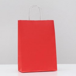 Пакет крафт Красный, 18 х 8 х 25 см арт.6880421