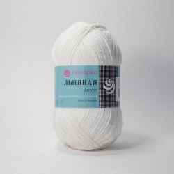 Пряжа Пехорка Льняная 01 белый