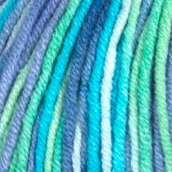 Пряжа Ярнарт Джинс Крейзи (YarnArt Jeans Crazy) 7204 белый/зелёный/голубой