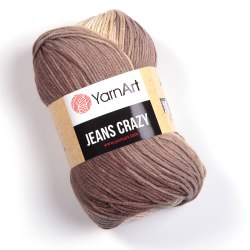 Пряжа Ярнарт Джинс Крейзи (YarnArt Jeans Crazy) 8201 розовый/коричневый