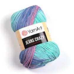 Пряжа Ярнарт Джинс Крейзи (YarnArt Jeans Crazy) 8203 бирюзовый/голубой/фиолетовый