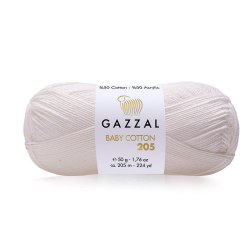 Пряжа Газзал Бейби Коттон 205 (Gazzal Baby cotton 205) 531 молочный