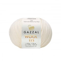Пряжа Газзал Вул 115 (Gazzal Wool 115) 3300 белый