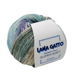 Пряжа Лана Гатто Супер Софт (Lana Gatto Super Soft) 9573 серо-голубой/сиреневый/белый