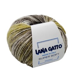 Пряжа Лана Гатто Супер Софт (Lana Gatto Super Soft) 9574 бежевый/жёлтый/белый