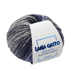 Пряжа Лана Гатто Супер Софт (Lana Gatto Super Soft) 9576 голубой/серый/фиолетовый