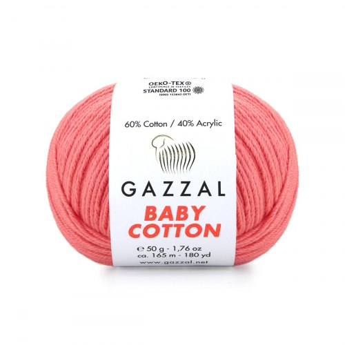 Пряжа Газзал Бейби Коттон (Gazzal Baby Cotton) 3435 лосось