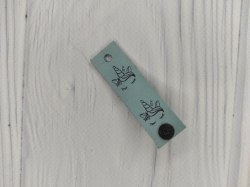 Кожаная бирка с кнопкой «Единорожка» 1,5х5,8см цвет голубой
