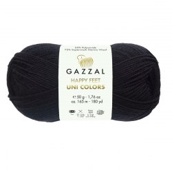 Пряжа Gazzal Happy Feet Unicolors (Газзал Хэппи Фит Униколор) 3554 черный