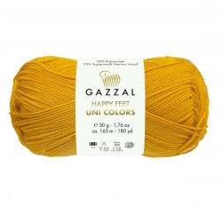 Пряжа Gazzal Happy Feet Unicolors (Газзал Хэппи Фит Униколор) 3559 горчица