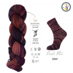 Пряжа Газзал Хэппи Фит (Gazzal Happy Feet) 3261 Purple Potion