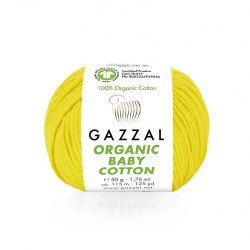 Пряжа Газзал Органик Беби Коттон (Gazzal Organic Baby Cotton) 420 жёлтый