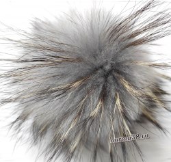 Помпон из енота (18-20см) цвет дымчато-серый