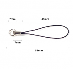 Шнурок с карабином для брелка чёрный 5.8 см