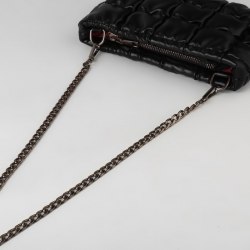 Цепочка для сумки, плоская, с карабинами, алюминиевая, 9 × 14 мм, 120 см, цвет чёрный никель арт. 7598514