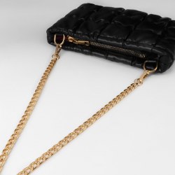 Цепочка для сумки, плоская, с карабинами, алюминиевая, 9 × 14 мм, 60 см, цвет золотой арт. 7354445