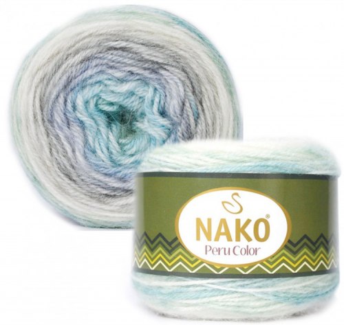 Пряжа Нако Перу Колор (Nako Peru Color) 32184 бел/св. сер/св гол