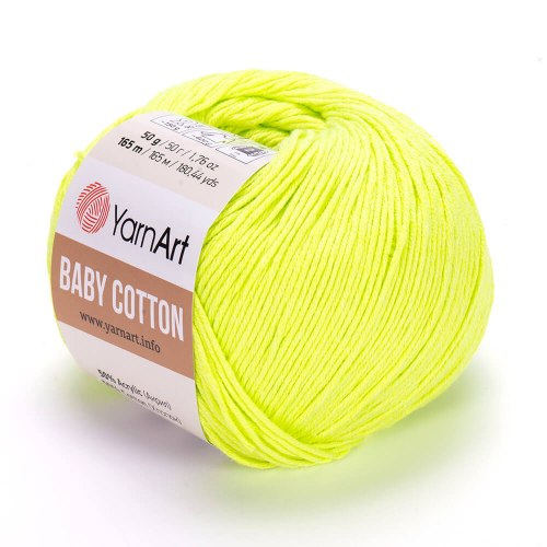 Пряжа Ярнарт Бейби Коттон (YarnArt Baby Cotton) 430 неоновый жёлтый