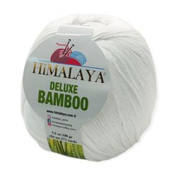Пряжа Гималая Делюкс Бамбук (Himalaya Deluxe Bamboo) 124-01 белый