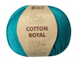 Пряжа Фибра Натура Коттон Роял (Fibra Natura Cotton Royal) 18-727 зелёная бирюза
