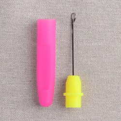 Крючок для поднятия петель, с колпачком, 14 см, цвет розовый/жёлтый арт. 1364614
