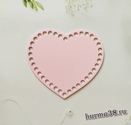 Цветное донышко/крышка для корзин "Розовое сердце" 17*14 см.