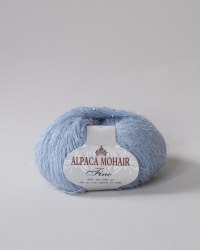 Пряжа Альпака Мохер Файн с пайетками цвет голубой