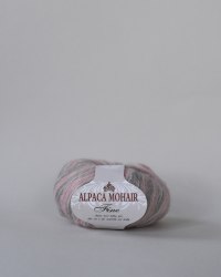 Пряжа Альпака Мохер Файн Мультиколор розовый/серый/молочный