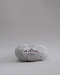 Пряжа Альпака Мохер Файн с пайетками цвет светло-серый