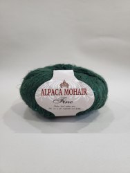 Пряжа Альпака Мохер Файн с пайетками цвет изумрудный