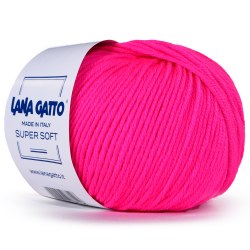 Пряжа Лана Гатто Супер Софт (Lana Gatto Super Soft) А3088 ярко-розовый неон