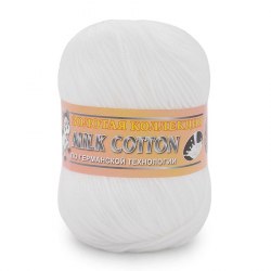 Пряжа Колор Сити Милк Коттон (Color City Milk Cotton) 1 белый