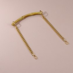 Ручка для сумки, бамбук, с цепочками и карабинами, 60 см, цвет золотой арт. 9898306
