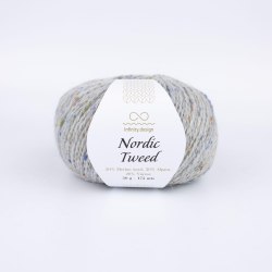 Пряжа Инфинити Нордик Твид (Infinity Nordic Tweed) 1002 белый/светло-серый