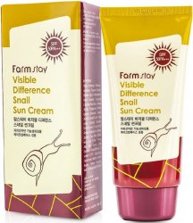 Крем улиточный солнцезащитный FARM STAY Visible Difference Snail Sun Cream SPF50 / PA+++ 70г
