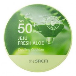 Солнцезащитный охлаждающий кушон для лица THE SAEM Jeju Fresh Aloe Cooling Cushion Natural Beige SPF50+ PA+++ 12г